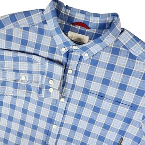 Columbia Sportswear Men's Blue Plaid Long Sleeve Button Up Shirt Size Large
